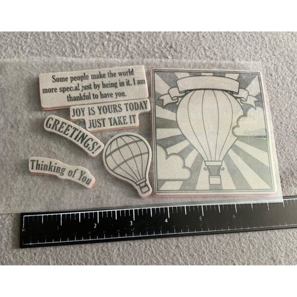 Hot Air Ballons Cling Rubber Stamp Set of 6 - Picture 2 of 4